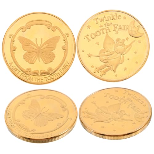 Gatuida 4 Stück Münzen Teiliges aus Hochwertiger Legierung Dekorative Zahngeschenke für Bedeutungsvolle Spielzeugmünzen zur Belohnung Sammeln Kindergarten für Jungen und Mädchen von Gatuida