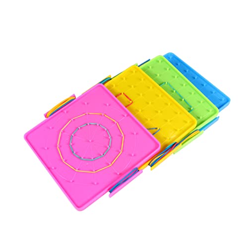 Gatuida 4 Stück Nagelbrettunterrichtshilfen Steckbrett Geoboard- Geotafeln Finger Puzzles Für Kleinkinder Im Alter Von 2-4 Jahren Geo-Board Vorschulkinder Geometrie Nägel Plastik von Gatuida