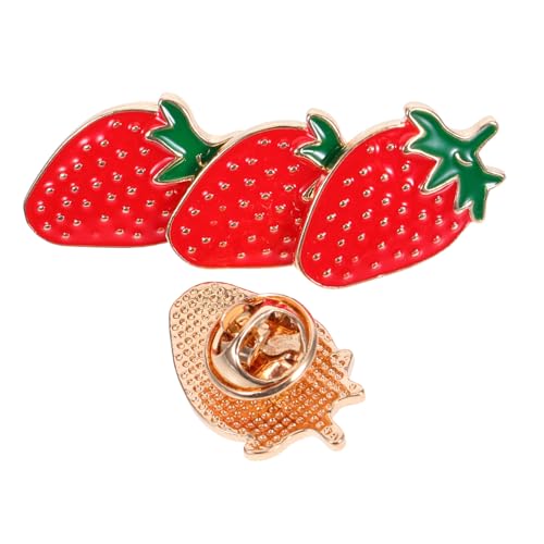 Gatuida 4 Stück Obstbrosche Wäschenadeln Erdbeeren Kostüm Taschenanhänger Für Handtaschen Kragenclips Schmucknadel Anstecknadel Süßes Geldbörsenzubehör Broschennadeln Rote von Gatuida