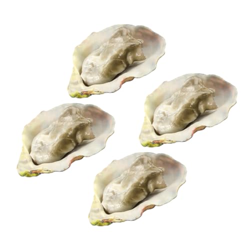 Gatuida 4 Stück Realistische Muschel Lebensmittelmodell Teiliges Simulation Austern Deko Küchenladen Fotografie Requisiten Miniatur Essensspielzeug für Basteln und Dekoration von Gatuida