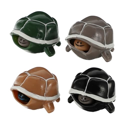Gatuida 4 Stück Stressspielzeug Schildkröte Quetschspielzeug Lustiges Dehnbares Squeeze Toy zur Stressreduktion für Erwachsene und Schüler Tragbares Zufällige Farbe von Gatuida