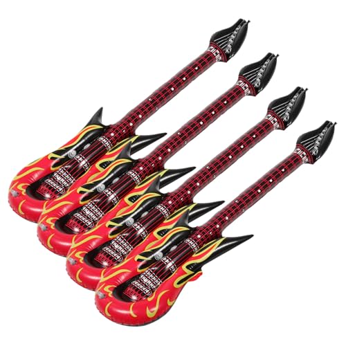 Gatuida 4 Stück Teiliges Aufblasbares PVC Gitarren Lustiges Musikinstrument für Leicht Wiederverwendbar für Geburtstags und Musikpartys von Gatuida