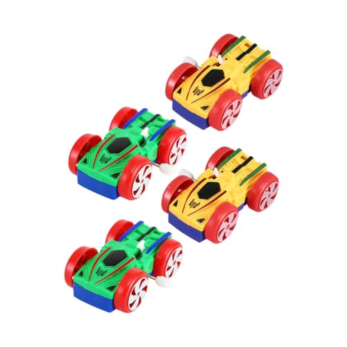 Gatuida 4 Stück Teiliges Aufziehauto aus Robustem Kunststoff Doppelseitige Cartoon Autos Langlebig und Sicher für Fördert Fantasie und Motorik Bunt für Jungen und Mädchen Zufällige Farbe von Gatuida
