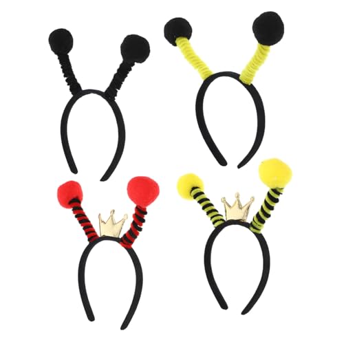 Gatuida 4 Stück Teiliges Bienen stirnband mit Antennen Verstellbar und Bequem Modisches Haarschmuck für Mädchen für Karneval Halloween Mottoparty und Cosplay festivals von Gatuida