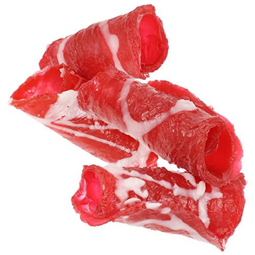 Gatuida 4 Stück Teiliges Künstliche Fleischrolle aus PVC Realistisch Gestaltetes Fake Meat Modell Lebensnahe Fleischdeko für Restaurant und Wohnungsdekoration Sicheres von Gatuida