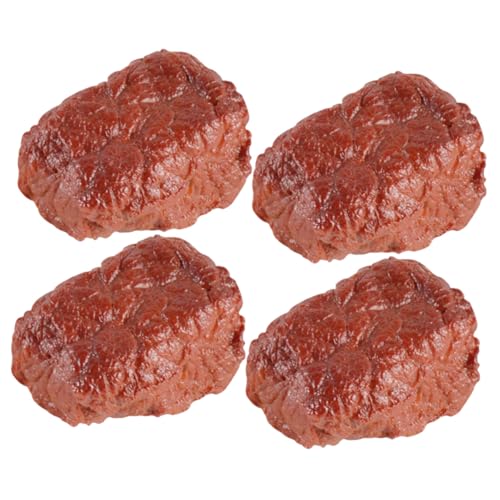 Gatuida 4 Stück Teiliges Künstliches Rindfleischblock aus Langlebigem PVC Lebensechte Fleischmodelle als Dekoration für Restaurant Fotografie Western Küchen Deko und Festival von Gatuida