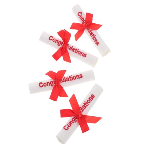 Gatuida 4 Stück Teiliges Mini Abschlusszertifikat mit Bären Hochwertige Stickerei Kreative Abschlussdekoration Abschlussfeier Accessoires für Bouquets und Fotoshootings von Gatuida
