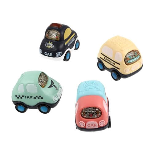 Gatuida 4 Stück Teiliges Mini Auto Modell Pull Back Spielzeugautos aus Kunststoff für Leichte Fahrzeuge mit Trägheitsantrieb Bunte Farben Hand Auge Koordination und Zufällige Farbe von Gatuida
