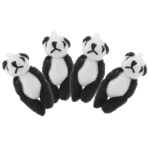 Gatuida 4 Stück Teiliges Mini Plüschtier Panda Niedliche Schlüsselanhänger Anhänger Weiche Stofftier Deko für Geburtstags Lebendige Panda Figuren für Partyspaß von Gatuida