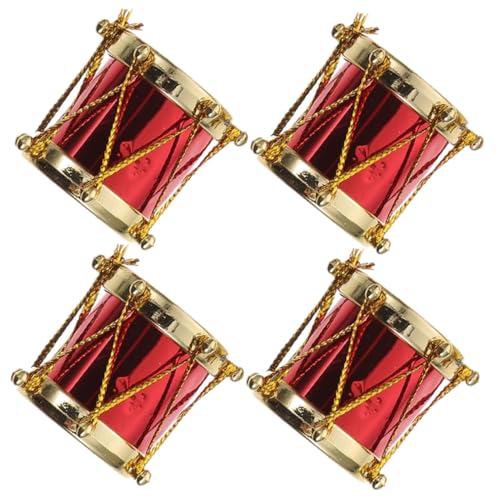 Gatuida 4 Stück Teiliges Mini Schlagzeug Modell Musikinstrument Miniatur Puppenhaus Dekoration Realistische Trommel Nachbildung Geeignet für Mini Haus und Landschaftszenen von Gatuida