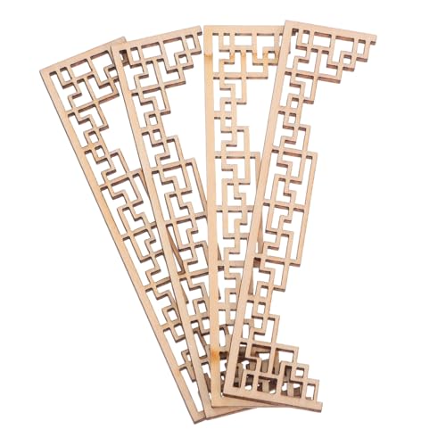 Gatuida 4 Stück Teiliges Miniatur Möbel Appliques Holz Onlays mit Traditionellem Chinesischem Hängenden Balken Design DIY Unvollendete Holzverzierung für Puppenhaus Möbel Sandtisch Gatuida 4 Stück Teiliges Miniatur Möbel Appliques Holz Onlays mit Traditionellem Chinesischem Hängenden Balken Design DIY Unvollendete Holzverzierung für Puppenhaus Möbel Sandtisch von Gatuida