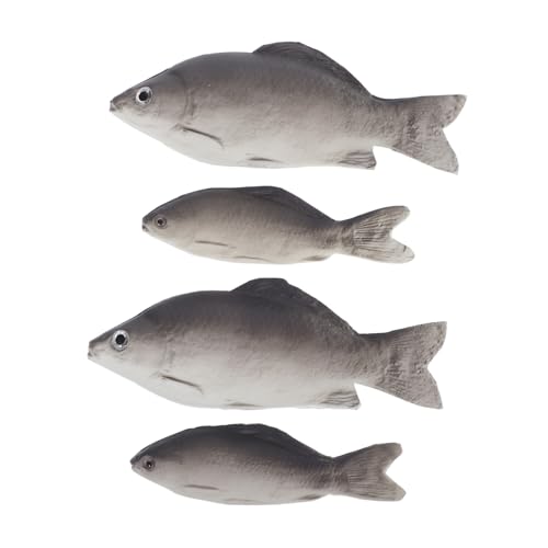 Gatuida 4 Stück Teiliges PU Fischfiguren Realistische Künstliche Fische mit Naturgetreuer Textur und Farbecht für Food Fotografie Küchen Dekoration Party Deko und Kreative Inszenierungen von Gatuida