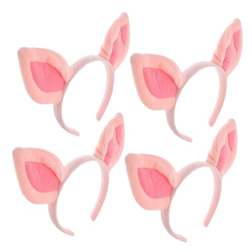 Gatuida 4 Stück Teiliges Plüsch Piggy Haarreif für Niedliches Tier Cosplay Stirnband Bequemes Accessoire für Halloween Partys und Kostüm Events von Gatuida