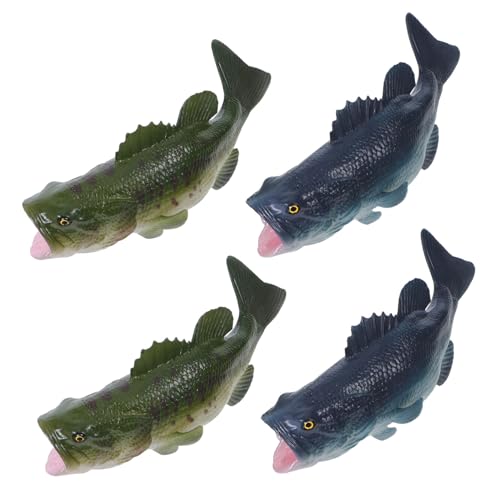 Gatuida 4 Stück Teiliges Realistische Barsch Fischfiguren aus Pflegeleichtem Kunststoff Detailgetreu für Meeresleben Partys Küchen Deko Food Styling und Fotohintergründe Geeignet von Gatuida
