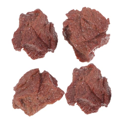 Gatuida 4 Stück Teiliges Realistisches Steak Modell Künstliches Fleisch Dekoration für Küche und Restaurant Täuschend Echte Fake Meat Requisiten Sichere Materialien Langlebige von Gatuida