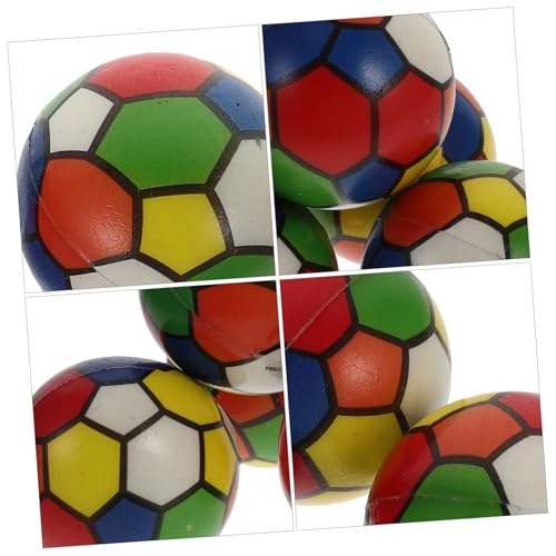 Gatuida 4 Stück Teiliges Stressbälle Fußballform aus Farbigem PU Schaum Weiche Antistress Spielzeuge zum Drücken und Entspannen für Büro Schule und Zuhause Stresslindernd für Erwachsene von Gatuida