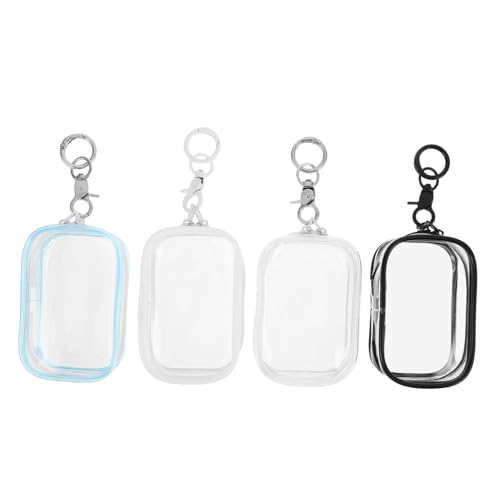 Gatuida 4 Stück Teiliges Tragbares Transparentes PVC Puppen-aufbewahrungsset mit Reißverschluss und Schlüsselanhänger Kompakte Stabile Hängebox für Plüschfiguren Wasserfest und Leicht von Gatuida