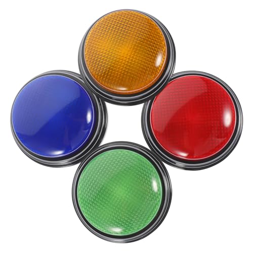 Gatuida 4 Stück beleuchtete Soundtaste Papa erste LED Summer für das Klassenzimmer Stimme hoch Spiel Summer Alarmtasten Party-Streich-Taste Buzz-Tasten lustige Spielknopf-Requisite Plastik von Gatuida