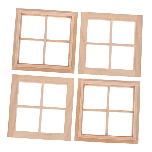 Gatuida 4 Teilige Puppenhaus Dekoration Mini Modellbau Basteln Möbel Puppen Puppenhaus Kleines Kit Puppenhaus Layout Requisite Puppenhaus Zubehör Puppenhaus Fensterrahmen von Gatuida