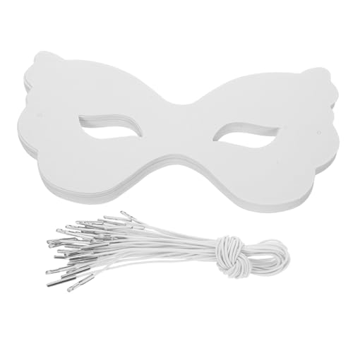 Gatuida 40 Stück DIY Bastelmasken aus Weißem Papier Halbes Gesicht Schmetterlingsform mit Elastischem Band Bemalbar für Halloween Mardi Gras Kostümparty Klassenzimmer Kunstprojekte von Gatuida