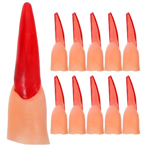 Gatuida 40 Stück Halloween Hexenfinger – Künstliche Nagelabdeckungen – Lesezeiger für Kinder – Realistische abgetrennte Finger Requisite – Kostüm Cosplay Trick Requisiten von Gatuida