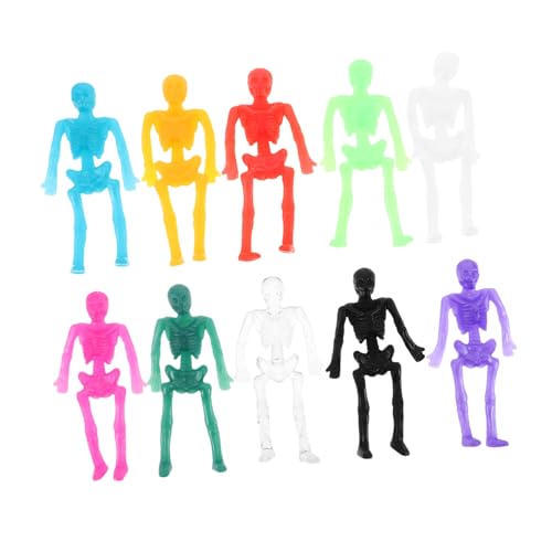 Gatuida 40 Stück Halloween Stretchy TPR Skelette Farben Mini Elastische Skelettfiguren für Praktische Scherze Party Goodie Bags Füller Schüler Belohnungen Dekorative Spielzeuge von Gatuida