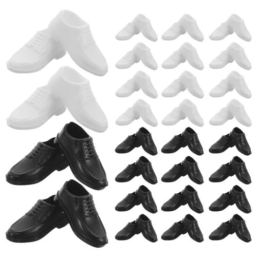 Gatuida 40 Stück Puppenschuhe für Männer: Schwarze Miniaturschuhe für Puppen, Mikrolandschaftsdekor, Ankleidezubehör, 11-Zoll-Spiele, Spiel- und Rollenspielspaß Gatuida 40 Stück Puppenschuhe für Männer: Schwarze Miniaturschuhe für Puppen, Mikrolandschaftsdekor, Ankleidezubehör, 11-Zoll-Spiele, Spiel- und Rollenspielspaß von Gatuida