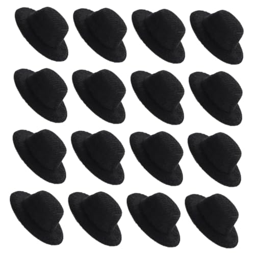 Gatuida 40 Stück Teiliges Miniatur Hochzeithüte Schwarz für DIY Bastelprojekte Puppenhaus Dekoration Haarspangen Partyaccessoires Festliche Mini Hüte von Gatuida