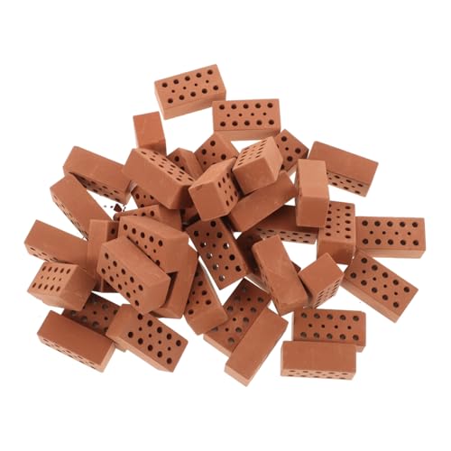 Gatuida 40 Stück Teiliges Miniatur Ziegelsteine mit Mehrfachlöchern Realistische Rote Bausteine für DIY Architekturmodelle Puppenhaus Zubehör Sandtisch Dekor und Steinbaukasten Fördert von Gatuida