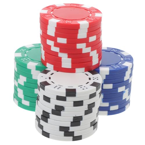 Gatuida 40 Stück Teiliges aus Robustem Kunststoff Runde Zählchips in Rot Blau Grün Weiß Wiederverwendbar Verschleißfest für Poker Spiele und Lernzwecke Leicht und von Gatuida