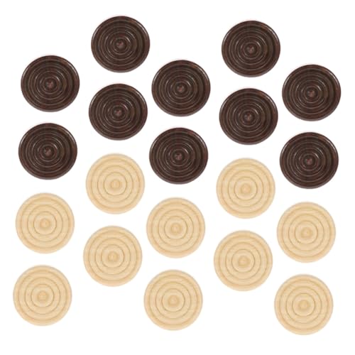 Gatuida 48 Stück Holzspielsteine Rund Stapelbar Brettspiel Ersatzteile für Damespiel Schachspiel Zubehör Vielseitig Lernspiel für Reisen Garten Camping von Gatuida