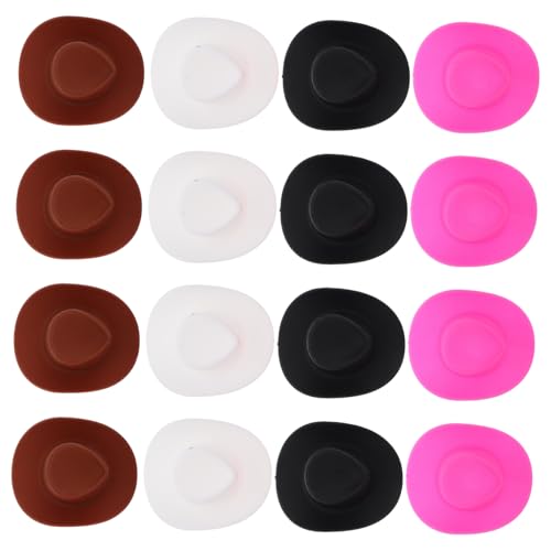 Gatuida 4Stücke Mini Cowgirl Hüte für Puppen Bunte Cowboyhüte für DIY Handwerk und Partydekorationen Süße Accessoires für Kinderpuppen und Kreative Bastelprojekte von Gatuida