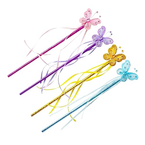 Gatuida 4Stücke Schmetterlings Feenstäbe für Partys Maskerade und Lebendige Farben für Feenkostüme von Gatuida