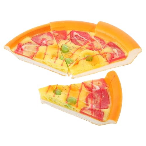 Gatuida 4Stücke Simulation Pizza Modelle aus PU Realistische Käse Pizza Scheiben für Dekoration Spielküche und Pizzapartys Charmante Fake Food Deko für von Gatuida