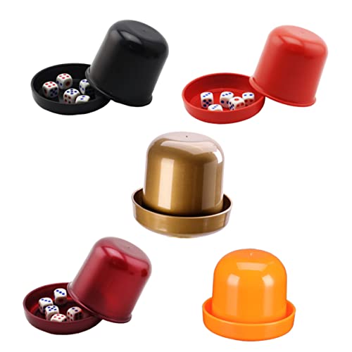 Gatuida 5 Sätze Teiliges aus Stabilen Würfelbechern für Ktv und Bars Bruchsicheres Design Würfeln Schwarz Rot Orange und Perlenfarbe Lustige Spiele mit Freunden von Gatuida
