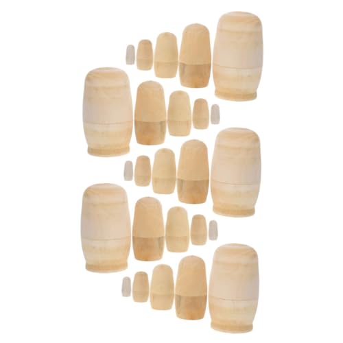 Gatuida 5 Sätze Unbemalte Russische Holzpuppen DIY Bastelset Lagige Nesting Dolls für Geburtstag Party Kreatives Malspielzeug Familienaktivität Gatuida 5 Sätze Unbemalte Russische Holzpuppen DIY Bastelset Lagige Nesting Dolls für Geburtstag Party Kreatives Malspielzeug Familienaktivität von Gatuida
