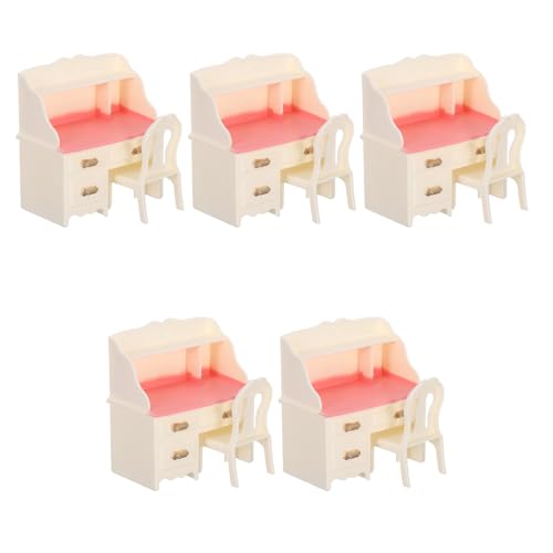 Gatuida 5 Sets Miniaturtisch und -Stuhl: Puppenhausmöbel Miniatur-Bürotisch und -Stuhl, Mini-Simulationsmodell für Puppenhaus-Arbeitszimmer Gatuida 5 Sets Miniaturtisch und -Stuhl: Puppenhausmöbel Miniatur-Bürotisch und -Stuhl, Mini-Simulationsmodell für Puppenhaus-Arbeitszimmer von Gatuida