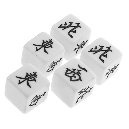Gatuida 5 Stück Mahjong Würfel Windrichtung Dice Party Spielwürfel Klein Leicht Tragbar Für Brettspiele Zuhause Bar Party Zubehör von Gatuida