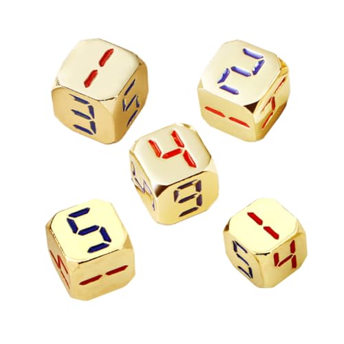 Gatuida 5 Stück Metall Würfel Goldfarbene Zahlen mit Abgerundeten Ecken Tragbare Spielwürfel für Brettspiele Partys und Tischspiele Leicht und Kompakt für Unterwegs Gatuida 5 Stück Metall Würfel Goldfarbene Zahlen mit Abgerundeten Ecken Tragbare Spielwürfel für Brettspiele Partys und Tischspiele Leicht und Kompakt für Unterwegs von Gatuida