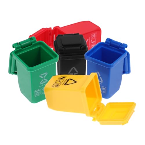 Gatuida 5 Stück Mini Mülleimer Kleiner Mülleimer Mülleimer Miniatur Mülleimer Winziger Mülleimer Mülleimer Recycling Mülleimer Kleine Mülleimer Kunststoff von Gatuida