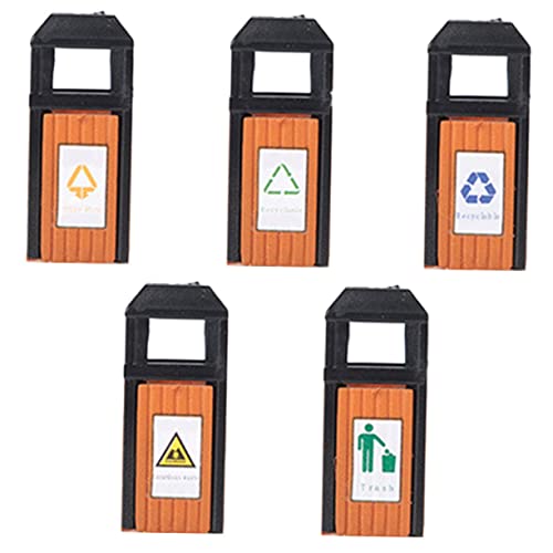 Gatuida Kleiner Mülleimer Modell 5 Stücke Puppenhaus Mülleimer Abs Material für Sandtisch Dekoration von Gatuida