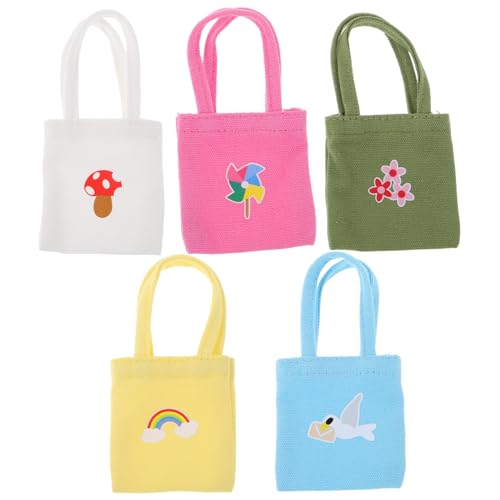 Gatuida 5 Stück Miniatur Puppentaschen Bunt Mini Canvas Tragetaschen Mini Dollhouse Purse für Puppenhaus Zubehör und Accessoires Gatuida 5 Stück Miniatur Puppentaschen Bunt Mini Canvas Tragetaschen Mini Dollhouse Purse für Puppenhaus Zubehör und Accessoires von Gatuida