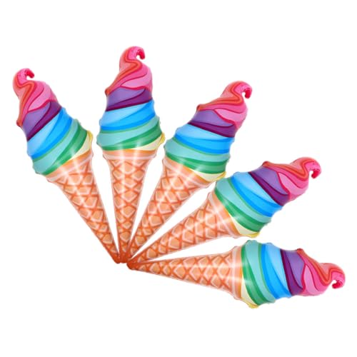 Gatuida 5Stücke Aufblasbare Eistüten Luftballons für Kindergeburtstag Eiscreme Party Dekoration Wiederverwendbare PVC Spielzeuge für von Gatuida