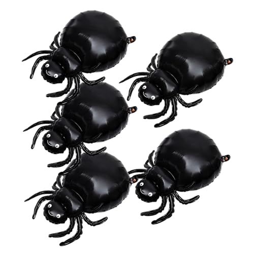 Gatuida 5 Stück Teiliges Halloween Spinnen Folienballon Schwarze Giftige Spinnenform Stabile Aluminiumfolie Gruselige Partydeko für Halloween Feiern und Foto Hintergründe von Gatuida