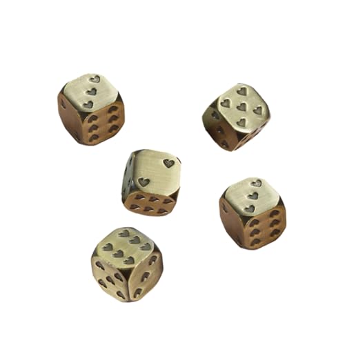 Gatuida 5 Stück Teiliges Metallwürfel mit Abgerundeten Ecken und Herzmuster Stabile Spielwürfel als Tischspiel Zubehör für Familien Partys und Brettspiele von Gatuida