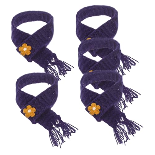 Gatuida 5 Stück Teiliges Mini Strickschal für Puppen und Flaschen Verstellbare Dekorativ Weicher Eleganter Vielseitig Einsetzbar für Puppenzubehör und Partydeko von Gatuida