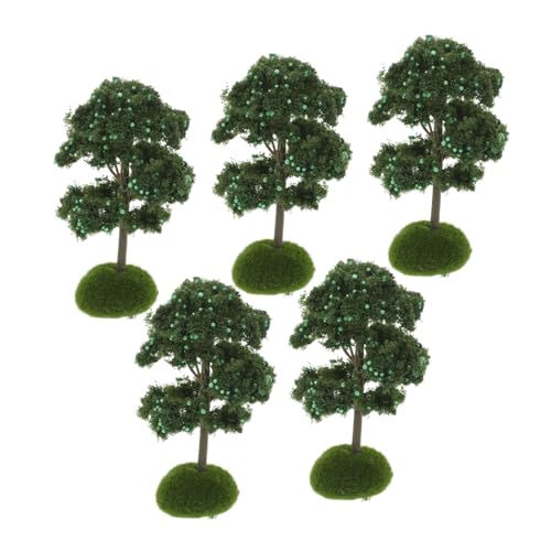 Gatuida 5stücke Simulationsbaum Miniatur-gartenset Baummodell Sandtischmodell Miniatur-baumensemble Realistisches Miniatur-baummodell Für Modelleisenbahnlandschaften von Gatuida