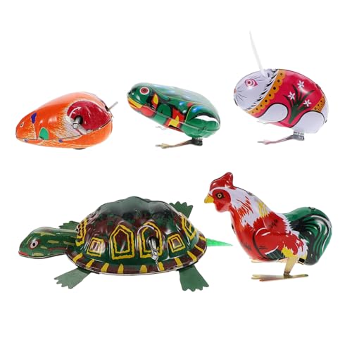 Gatuida 5 Stück Teiliges Nostalgisches Aufziehspielzeug mit Federantrieb Sicher Abgerundete Kanten Bunte Tiermotive Wie Frosch Hase und Maus als Weihnachts Goody Bag Filler und Gatuida 5 Stück Teiliges Nostalgisches Aufziehspielzeug mit Federantrieb Sicher Abgerundete Kanten Bunte Tiermotive Wie Frosch Hase und Maus als Weihnachts Goody Bag Filler und von Gatuida