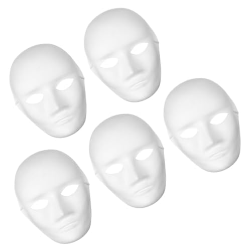 Gatuida 5 Stück Weiße Diy Papiermasken für Leicht Tragbar Bemalen Karneval Halloween Masken Party Zubehör für Kreative Bastelaktivitäten und Verkleidungen von Gatuida