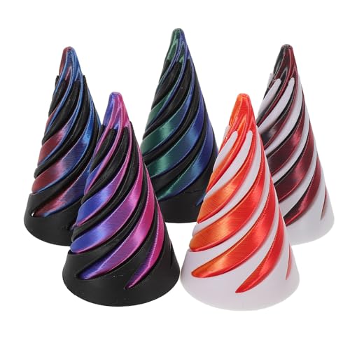 Gatuida 5-teiliges Pyramiden-Spiralkegel-Spielzeug: Wendbare Durchgangsskulptur für Ruhe und Entspannung – Unmögliches 3D-gedrucktes Zappel-Schreibtischspielzeug von Gatuida